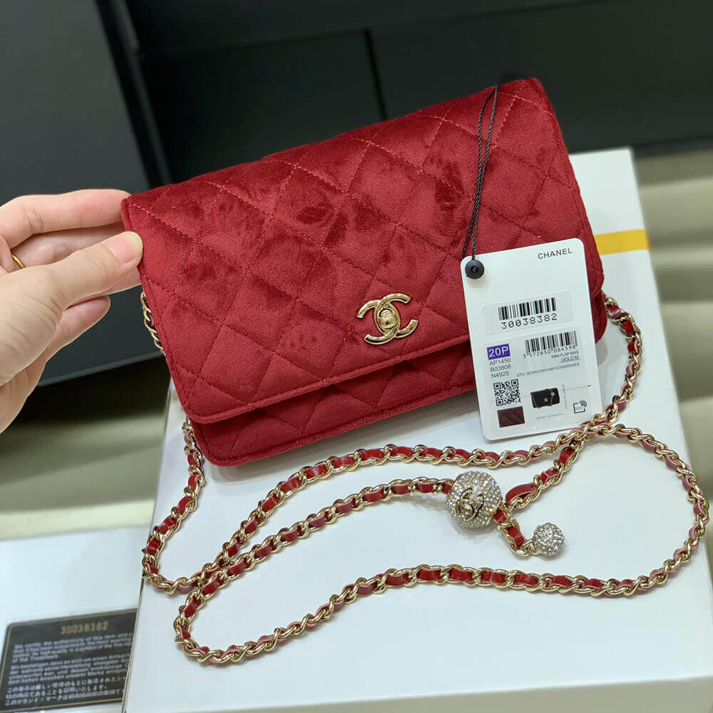 Chanel WOC With CC Details On Strap AP1450 in Velvet