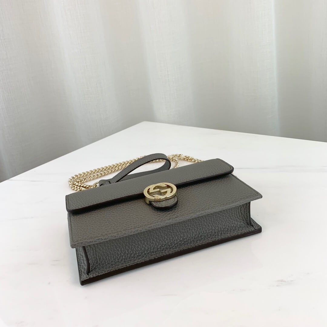 Gucci Leather Interlocking GG Crossbody Bag 510314