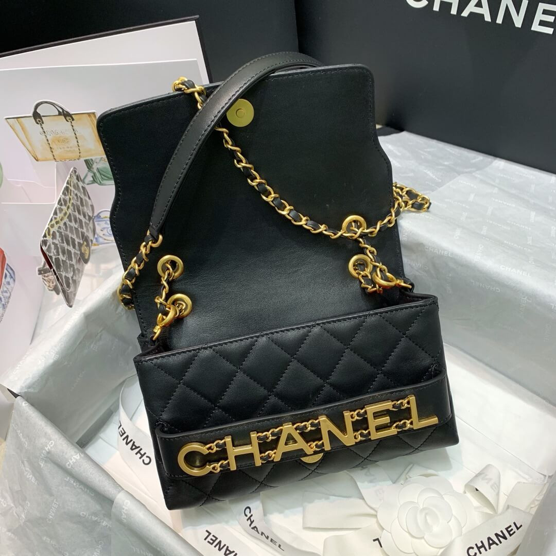 Chanel Front Logo Small Flap Bag AS1490