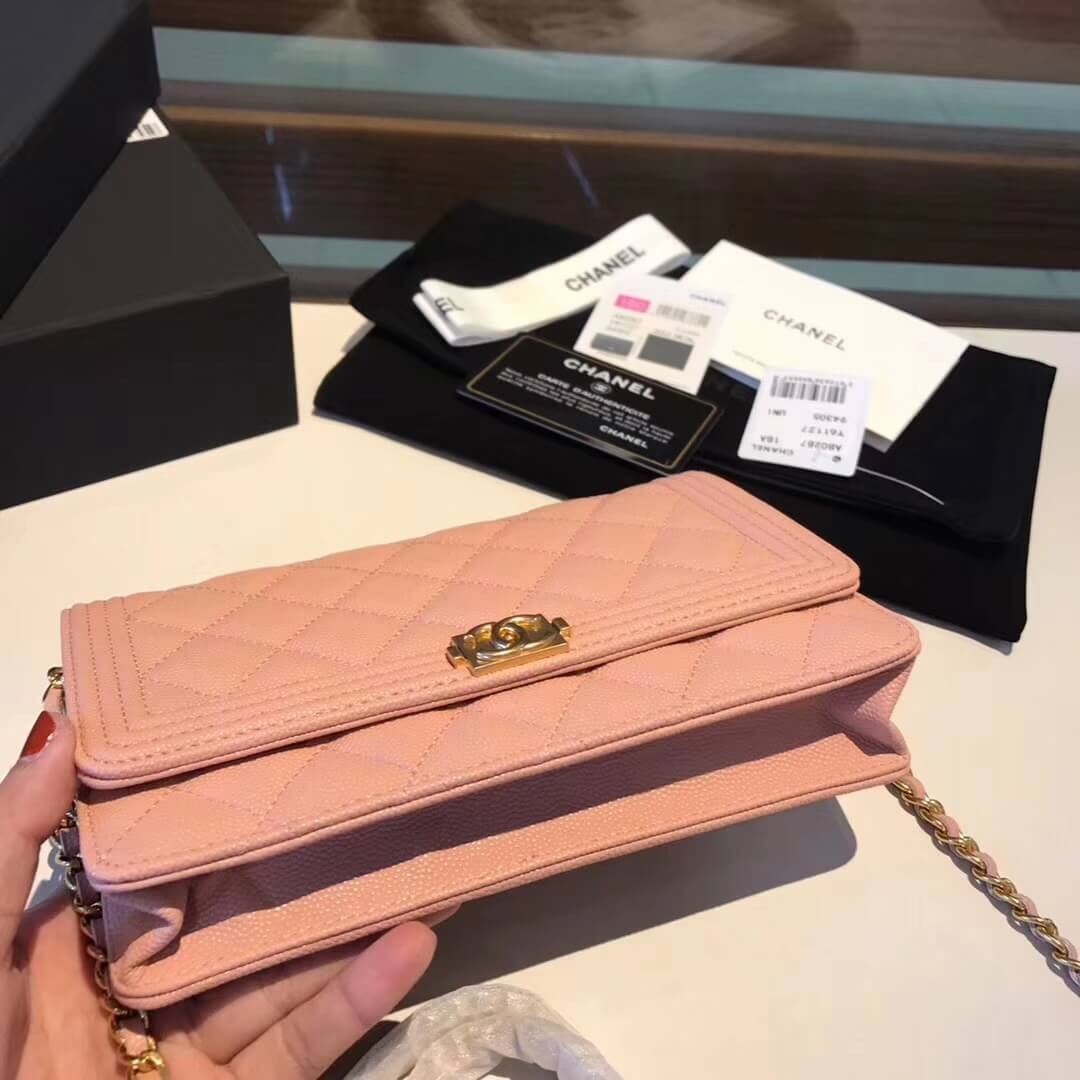 Chanel Quilted Caviar Leboy Woc Chain Bag 80287