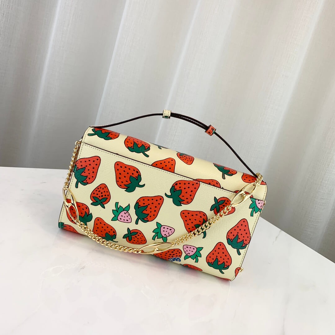 Gucci Zumi Strawberry Print Small Shoulder Bag 572375