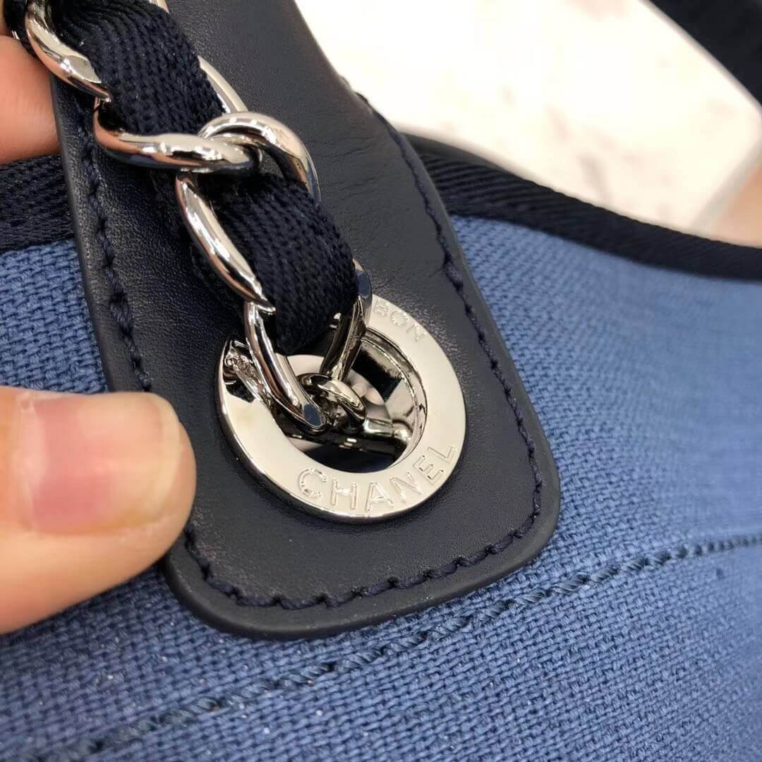 Chanel Deauville Tote 38cm Canvas Bag A66941 Blue