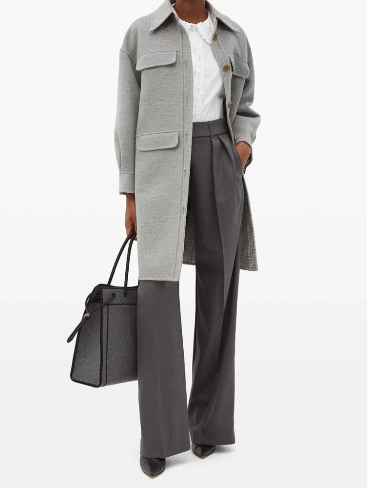 Fendi Logo Wool Shopper 8BH378