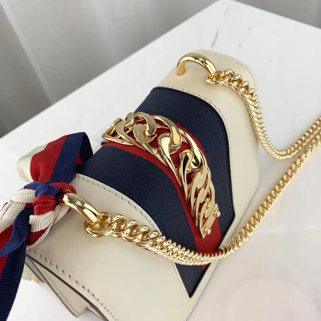 Gucci Sylvie Leather Mini Chain Bag 431666