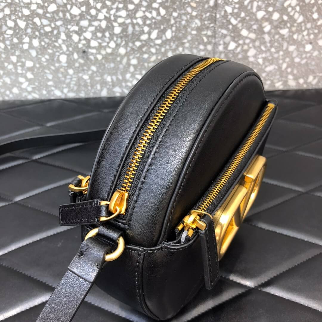 Valentino 'VLOGO' Leather Round Crossbody Bag A0088