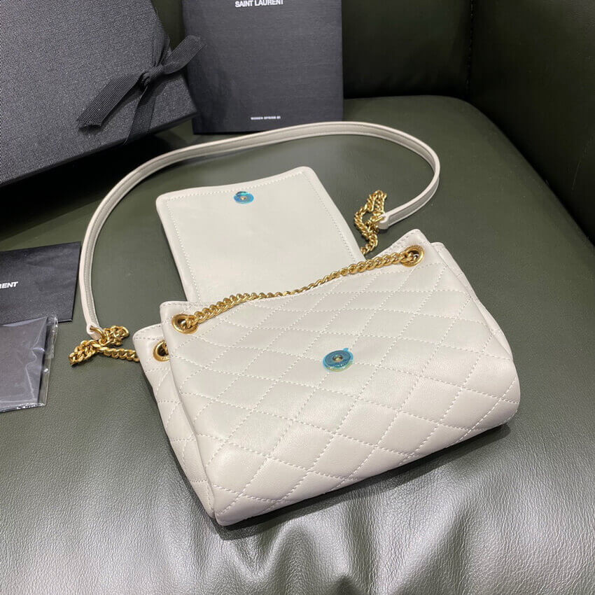 Saint Laurent Nolita Mini Leather Shoulder Bag 672738 White