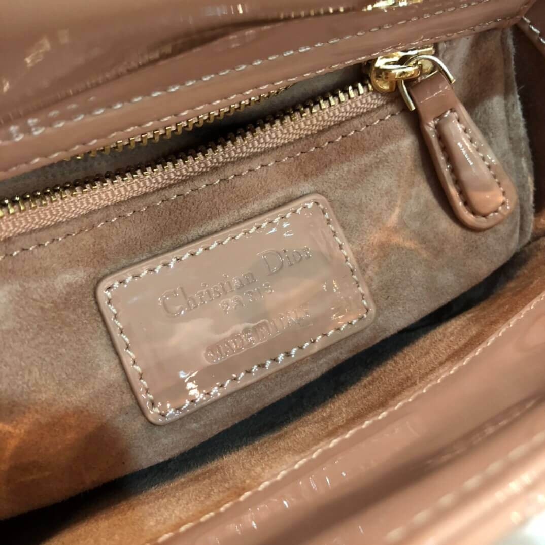 Christian Dior Patent Calfskin Mini Lady Dior Bag M0505