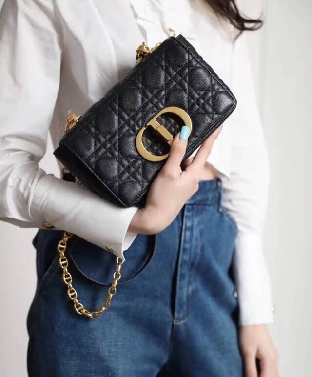 Dior Small Caro Bag Supple Cannage Calfskin M9241