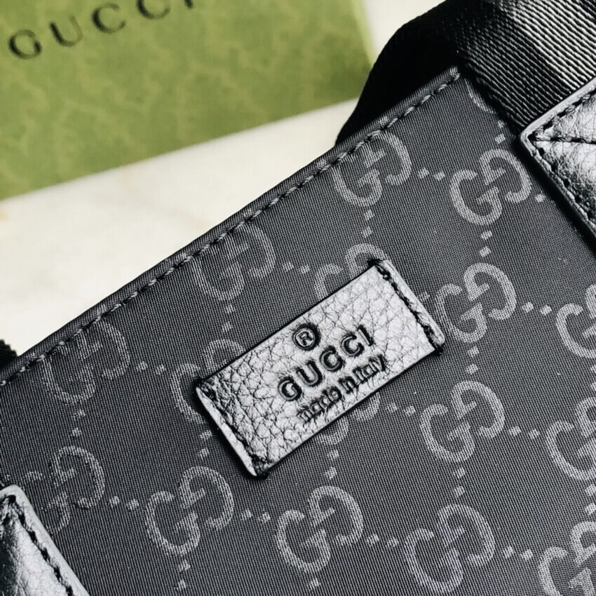 Gucci GG Guccissima Black Nylon Tall Tote Bag 449177