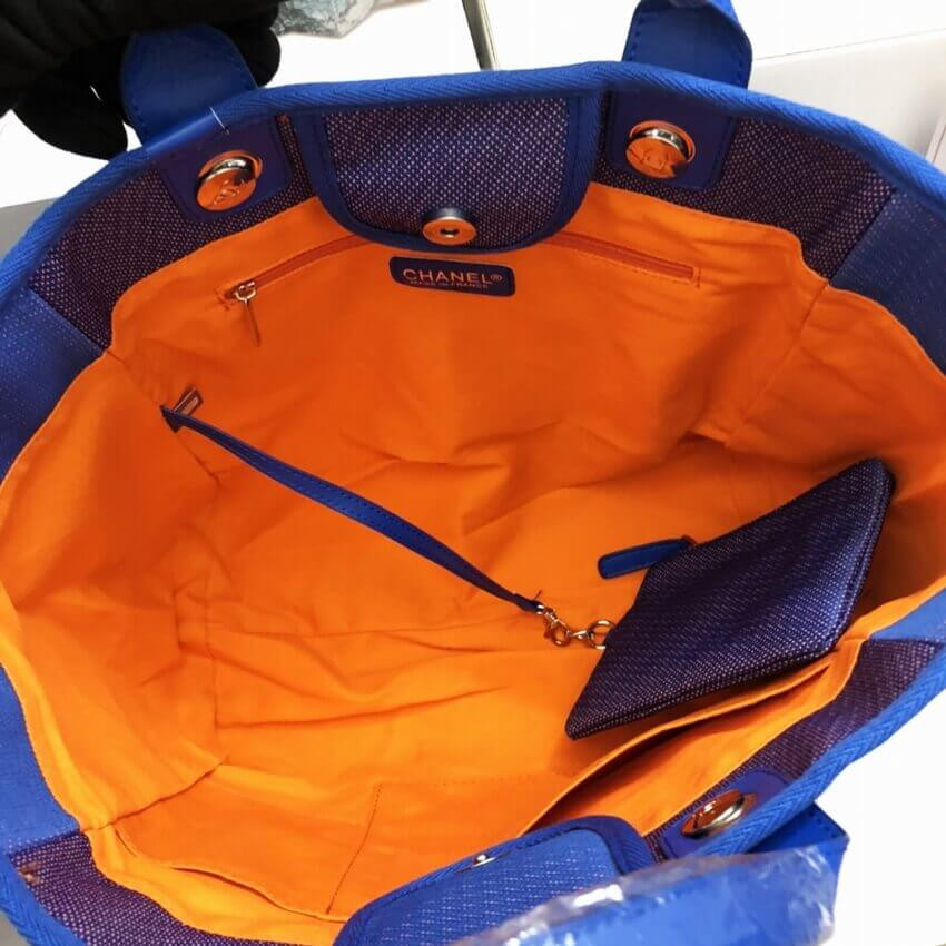 Chanel 21S Deauville Blue Orange Large Shopping Bag A66941