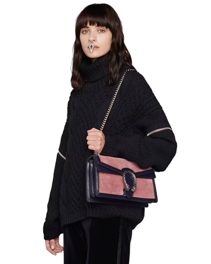 Gucci Dionysus Small Shoulder Bag 400249 Pink Corduroy