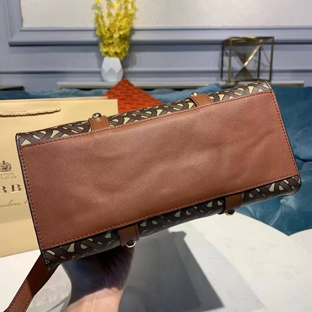 Burberry Small Monogram Print E-canvas Portrait Tote Bag 80250761