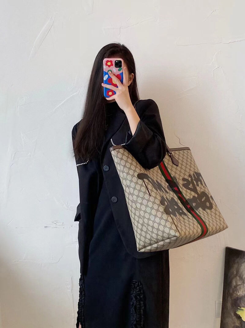 Balenciaga x Gucci Hacker Graffiti Large Tote Bag 680127