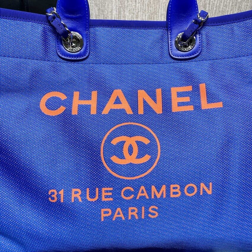 Chanel 21S Deauville Blue Orange Large Shopping Bag A66941