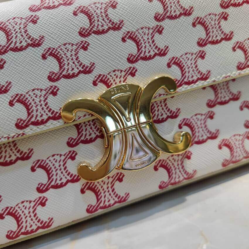 Celine Triomphe Shoulder Bag In Triomphe Canvas and Calfskin 194142