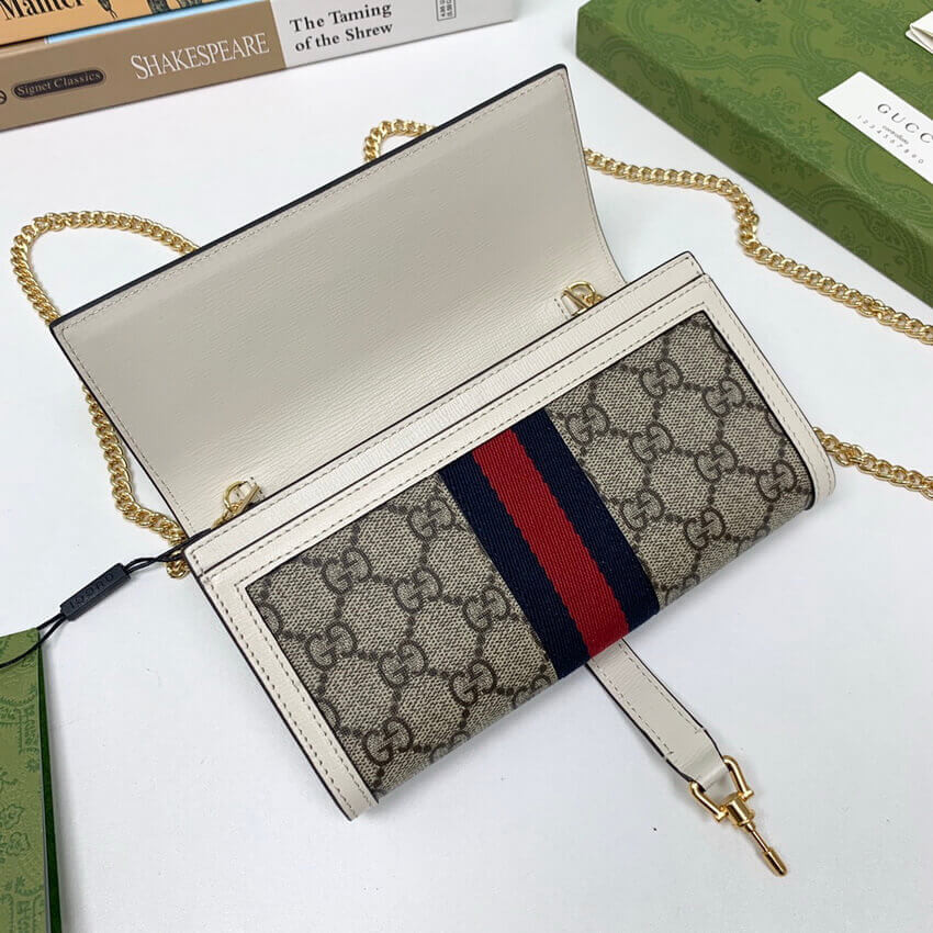 Gucci Jackie 1961 Chain Wallet 652681 White