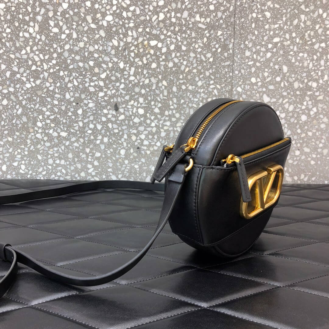 Valentino 'VLOGO' Leather Round Crossbody Bag A0088