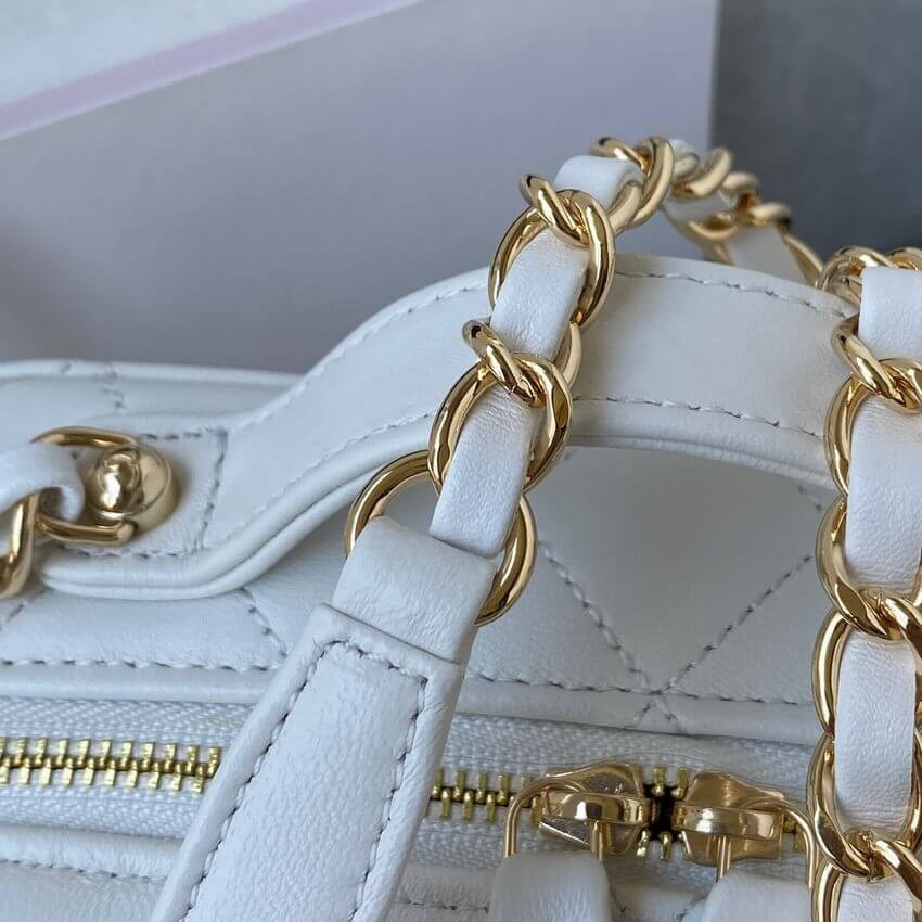 Chanel Gold Vanity Case in Lambskin Style AS2900