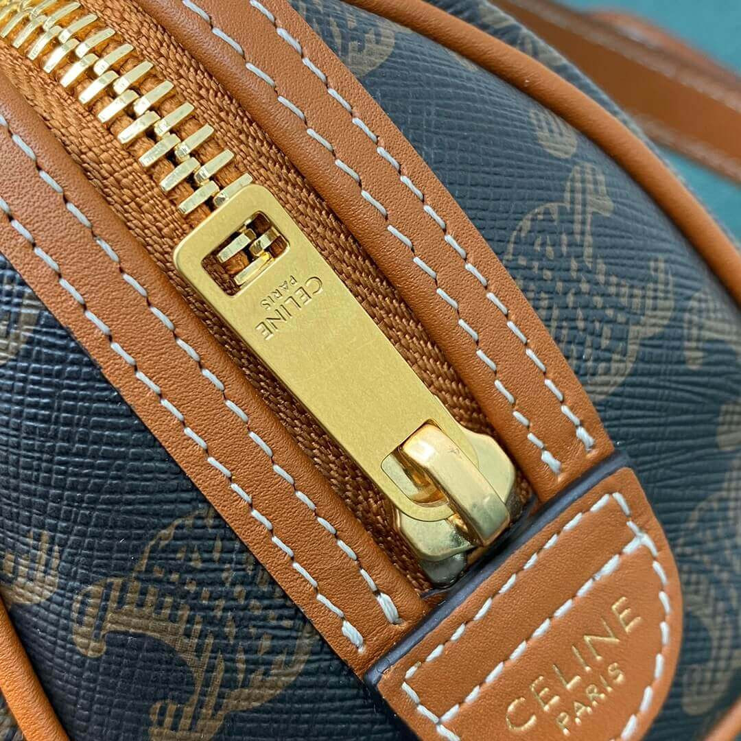 Celine Mini Boston Bag In Triomphe Canvas 195112