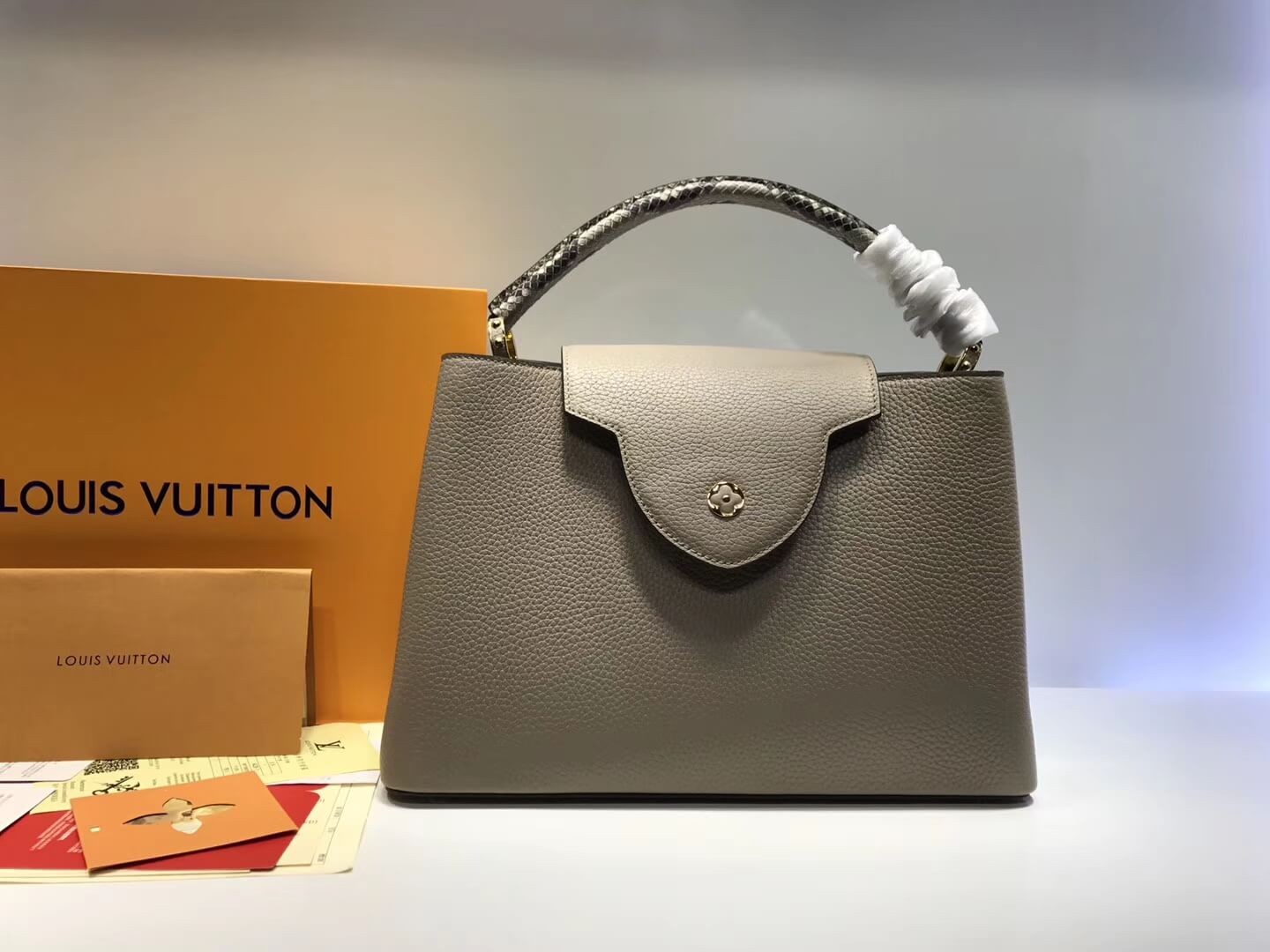 Louis Vuitton Taurillon Leather And Python Capucines MM N91711