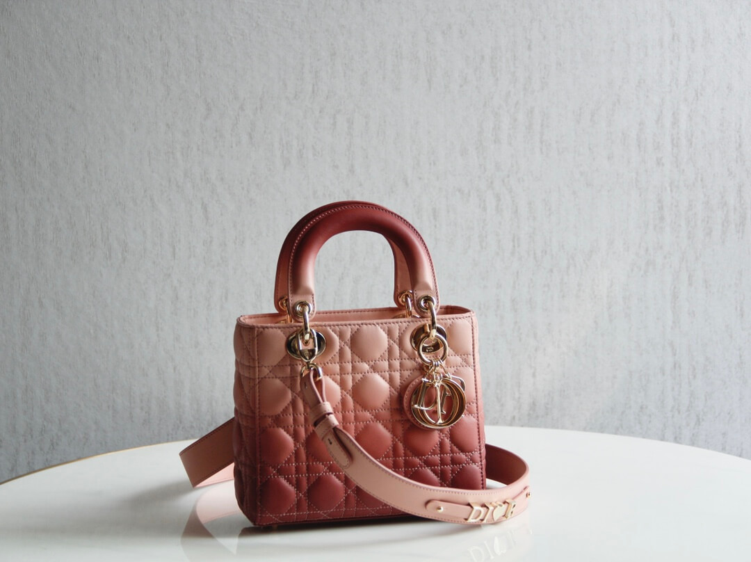 Lady Dior My ABCDior Bag in Pink Gradient Cannage Lambskin M0538