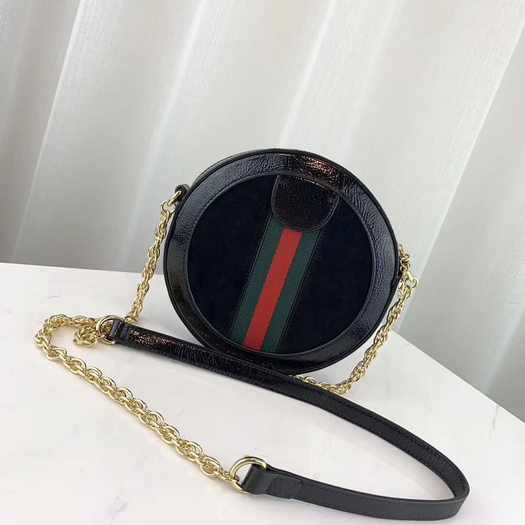 Gucci Suede Ophidia Mini Round Shoulder Bag 550618