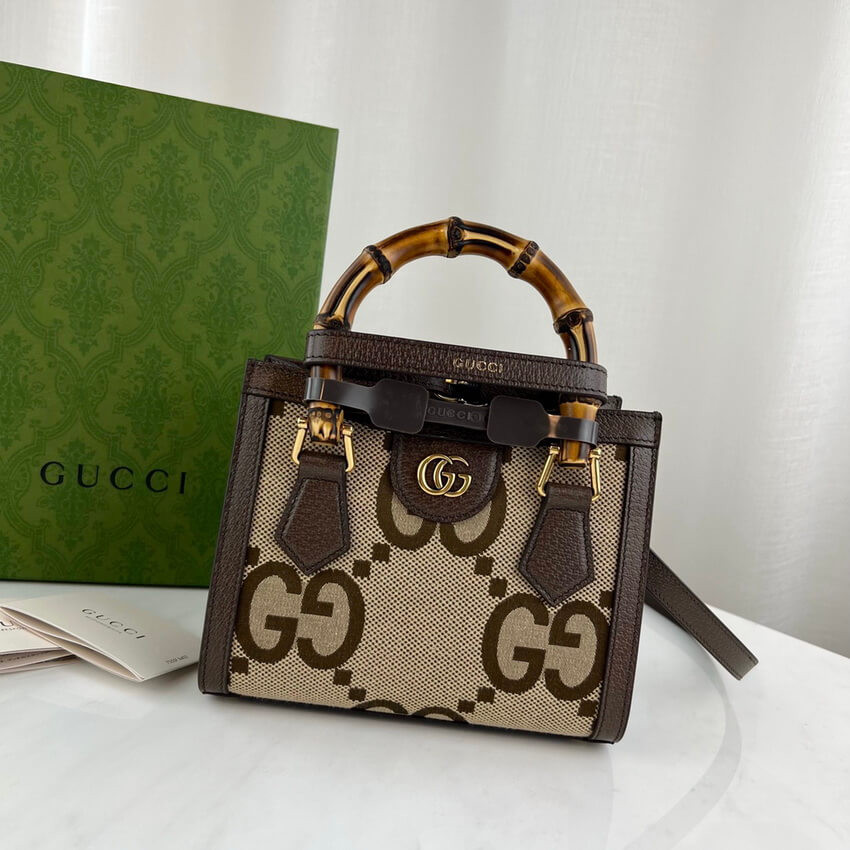 Gucci Diana Jumbo GG Mini Tote Bag 655661 Brown