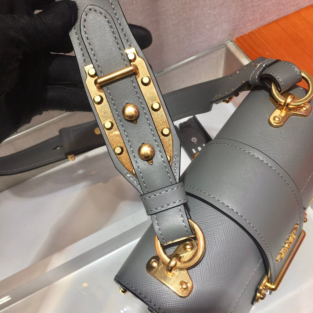 Prada Cahier Leather Shoulder Bag 1BD045