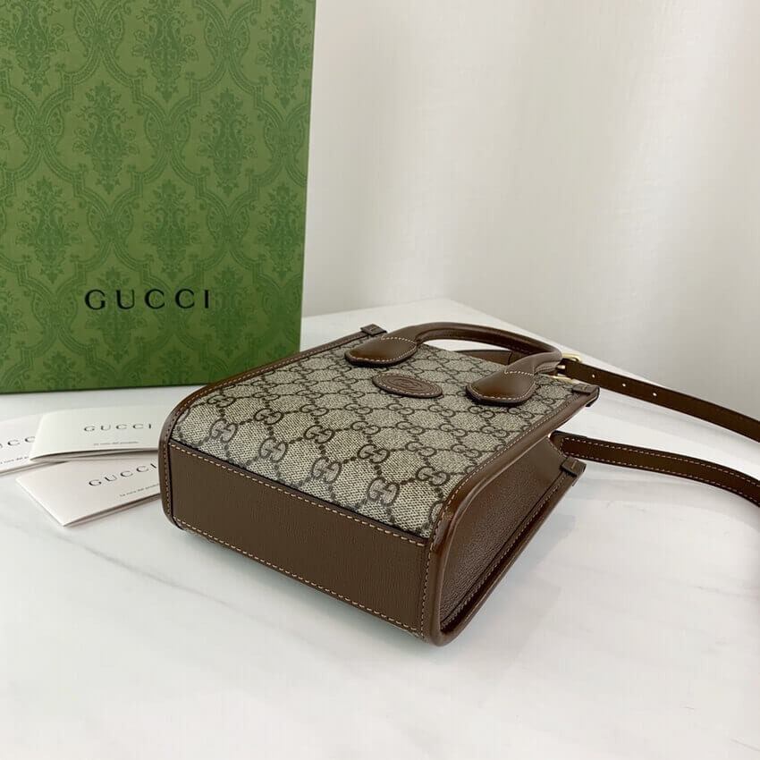 Gucci Mini Tote Bag with Interlocking G in GG Supreme 671623