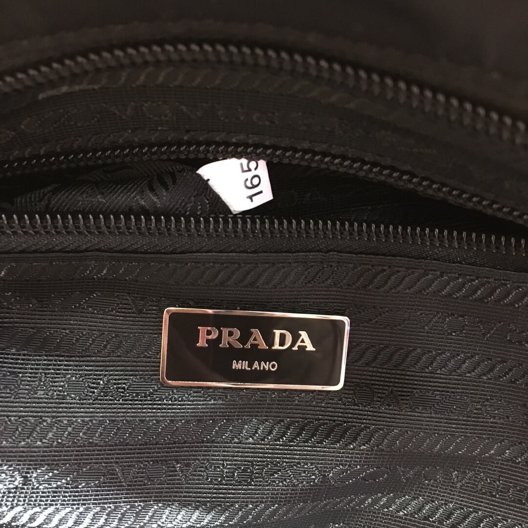 Prada Black Nylon Tote With Leather And Studs 1BG212