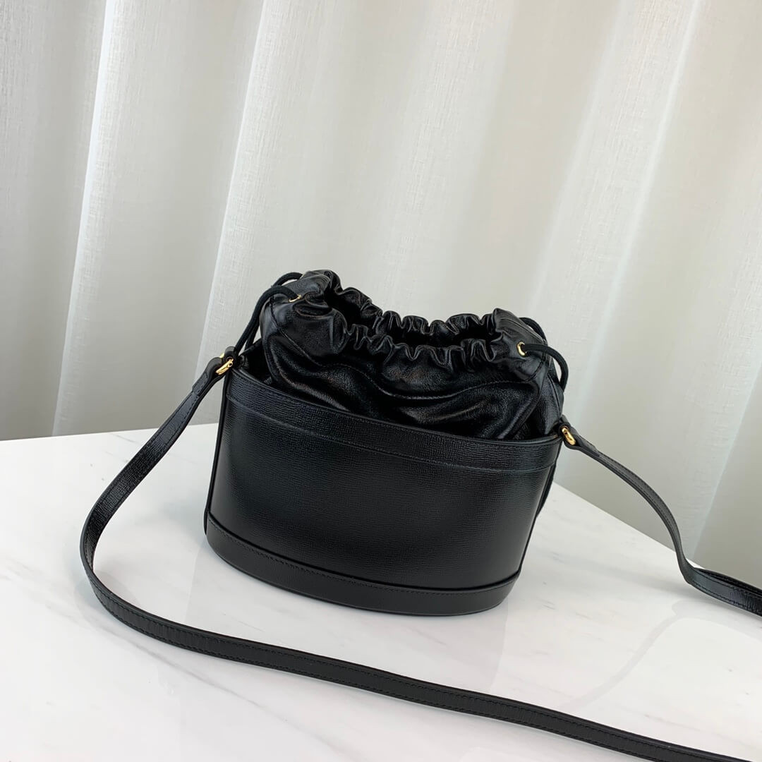 Gucci 1955 Horsebit Bucket Bag 602118 Black
