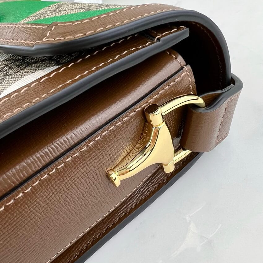 Gucci Horsebit 1955 Shoulder Bag With Geometric Print 602204