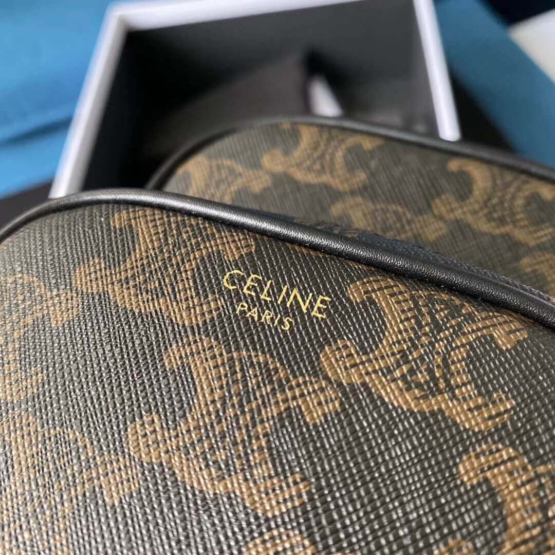 Celine Mini Pocket Messenger Bag In Triomphe Canvas 190832