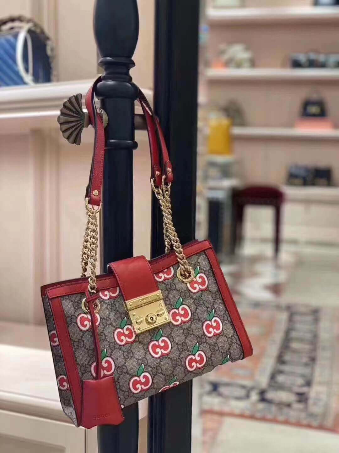 Gucci GG Apple Print Small Shoulder Bag 498156