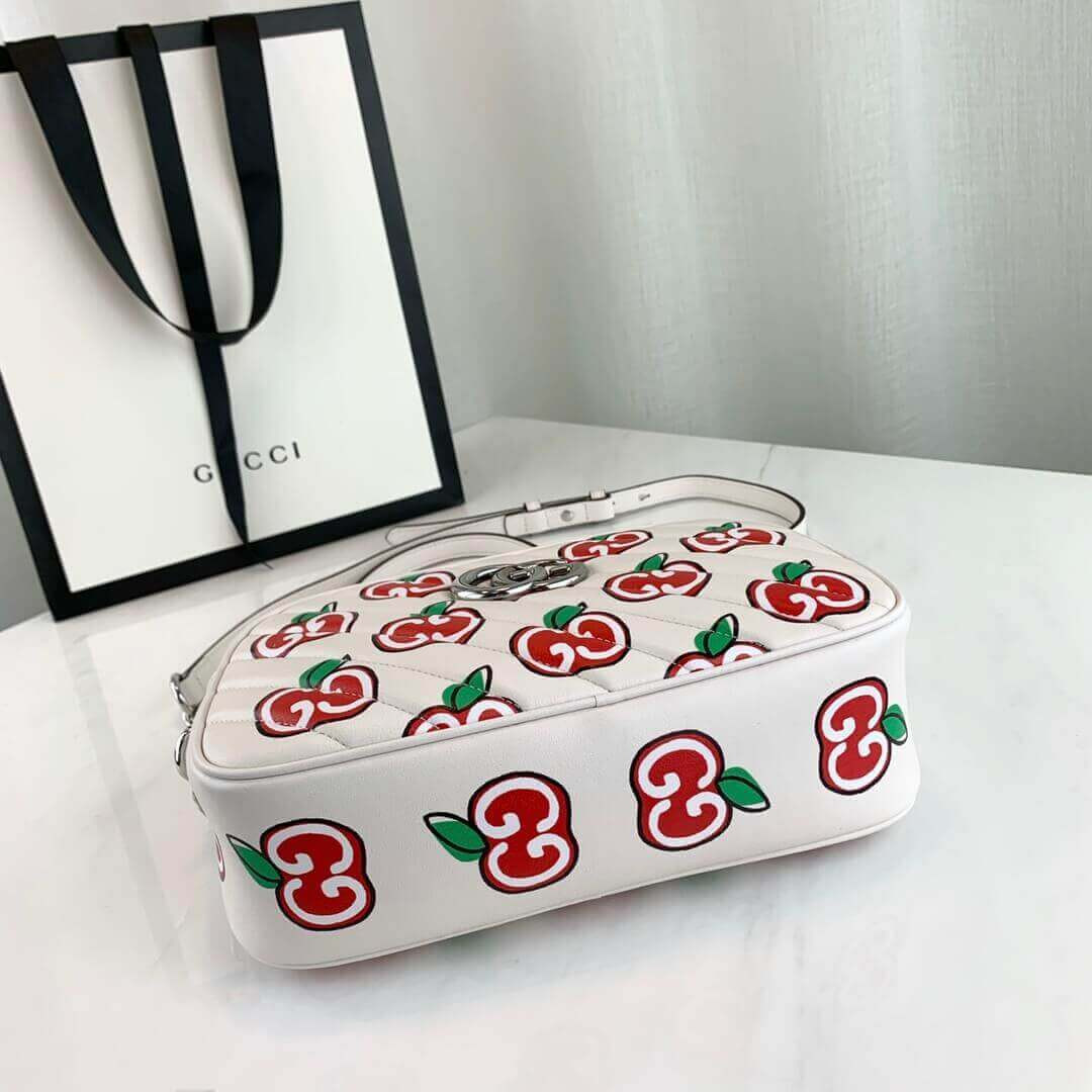 Gucci GG Apple Print GG Marmont Small Shoulder Bag 447632