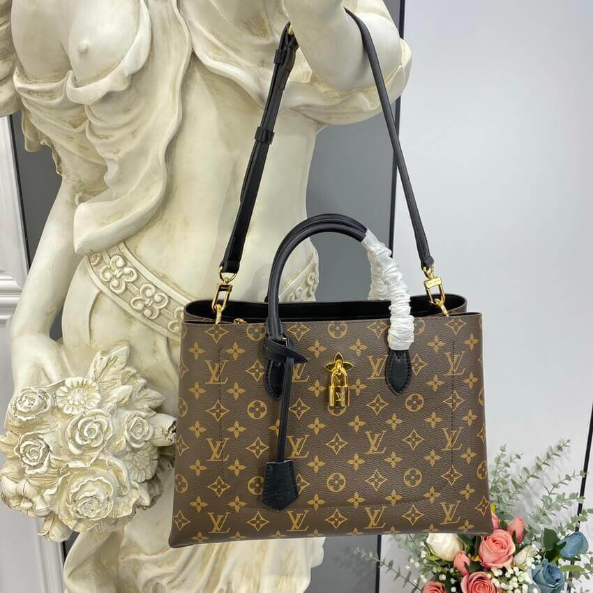 Louis Vuitton Monogram Canvas Flower Tote M43550 Black