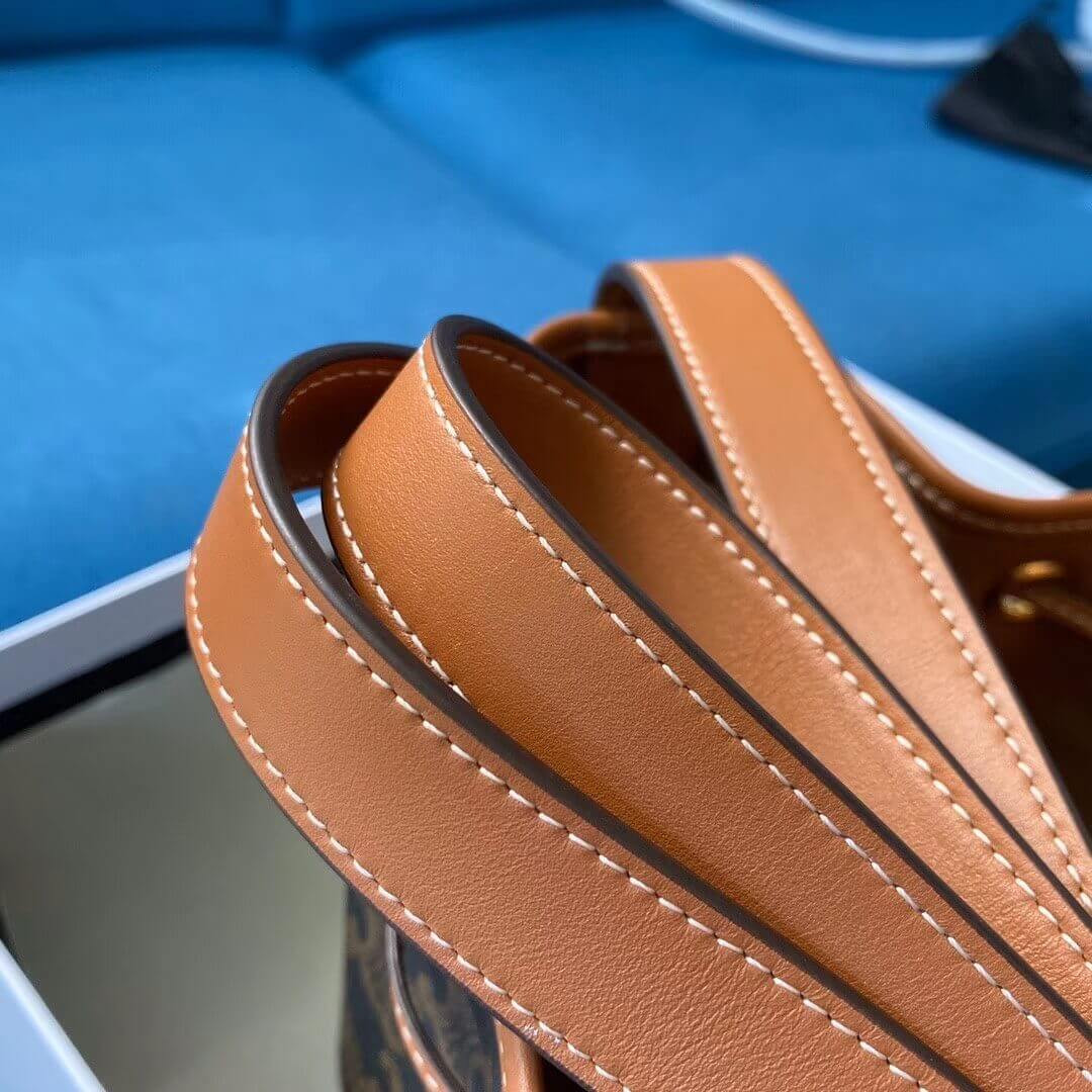 Celine Medium Drawstring Bag In Triomphe Canvas 191392