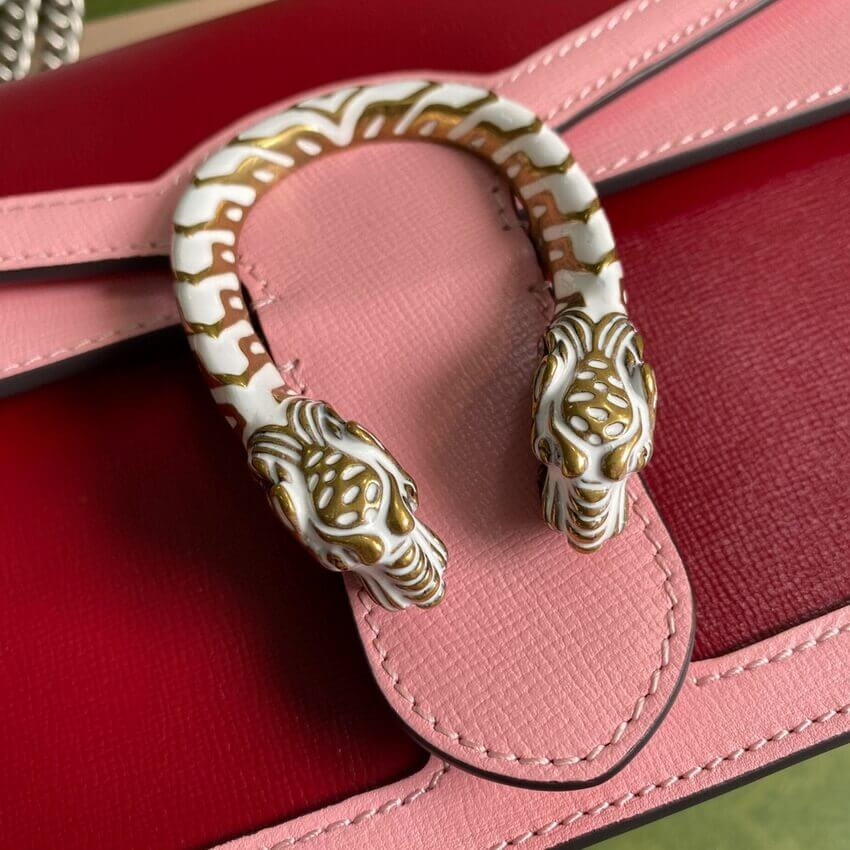 Gucci Dionysus Small Shoulder Bag 400249 Red and Pink Leather