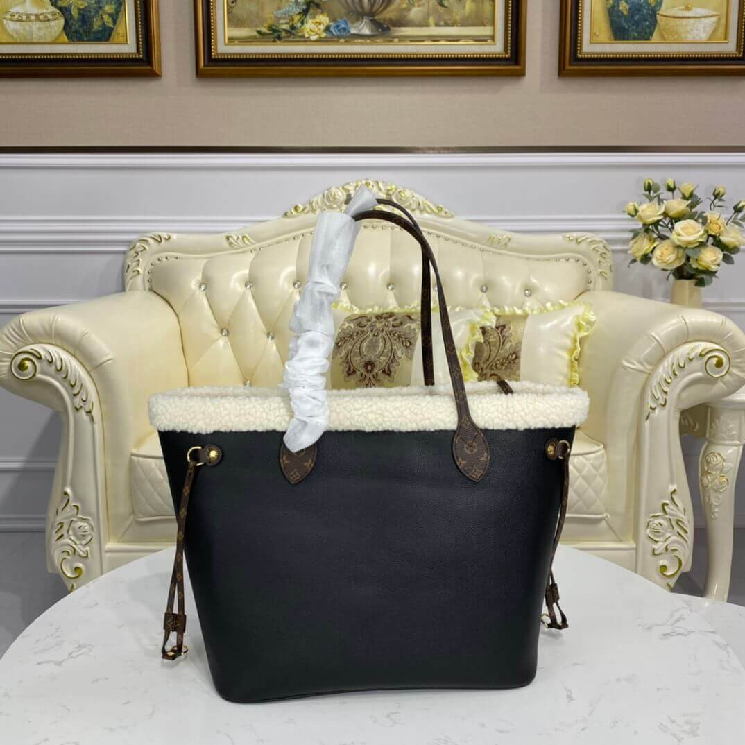 Louis Vuitton Neverfull MM M56960 In Leather and Shearling