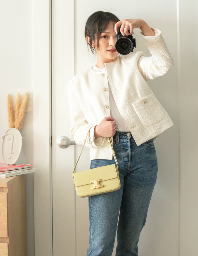 Celine Triomphe Shoulder Bag In Shiny Calfskin 194143 Papyrus