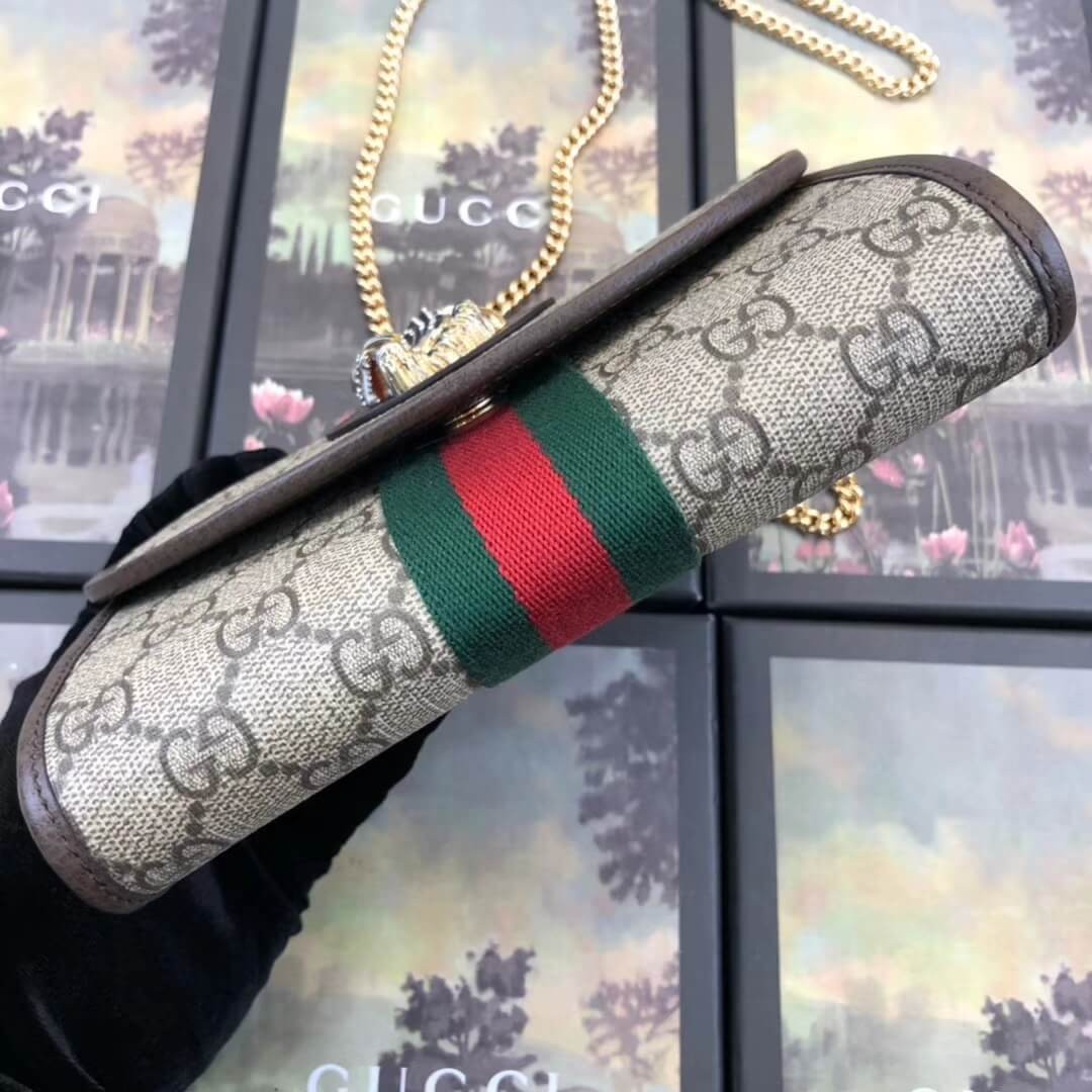 Gucci GG Supreme Rajah Mini Bag 573797 Coffee