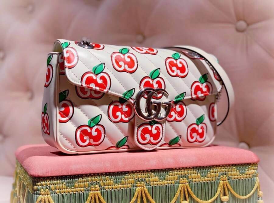 Gucci GG Apple Print Shoulder Bag 443497