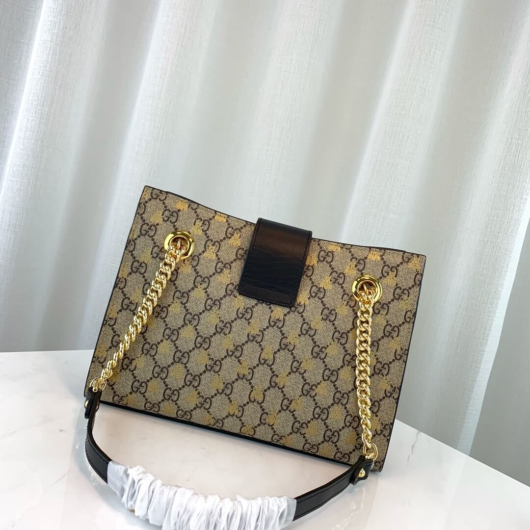 Gucci Padlock Small GG Bees Shoulder Bag 498156
