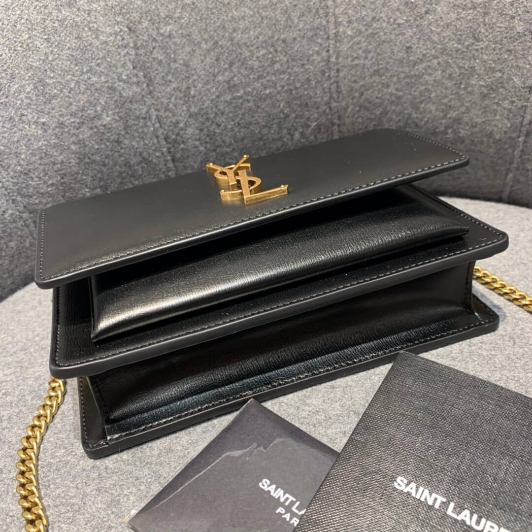 Saint Laurent Sunset Chain Wallet In Smooth Leather 533026