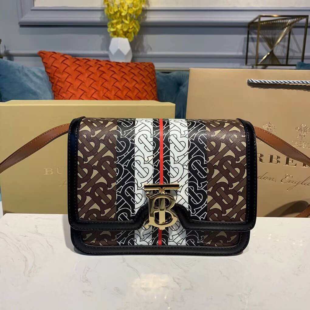 Burberry Small Monogram Stripe E-canvas TB Bag 80193361