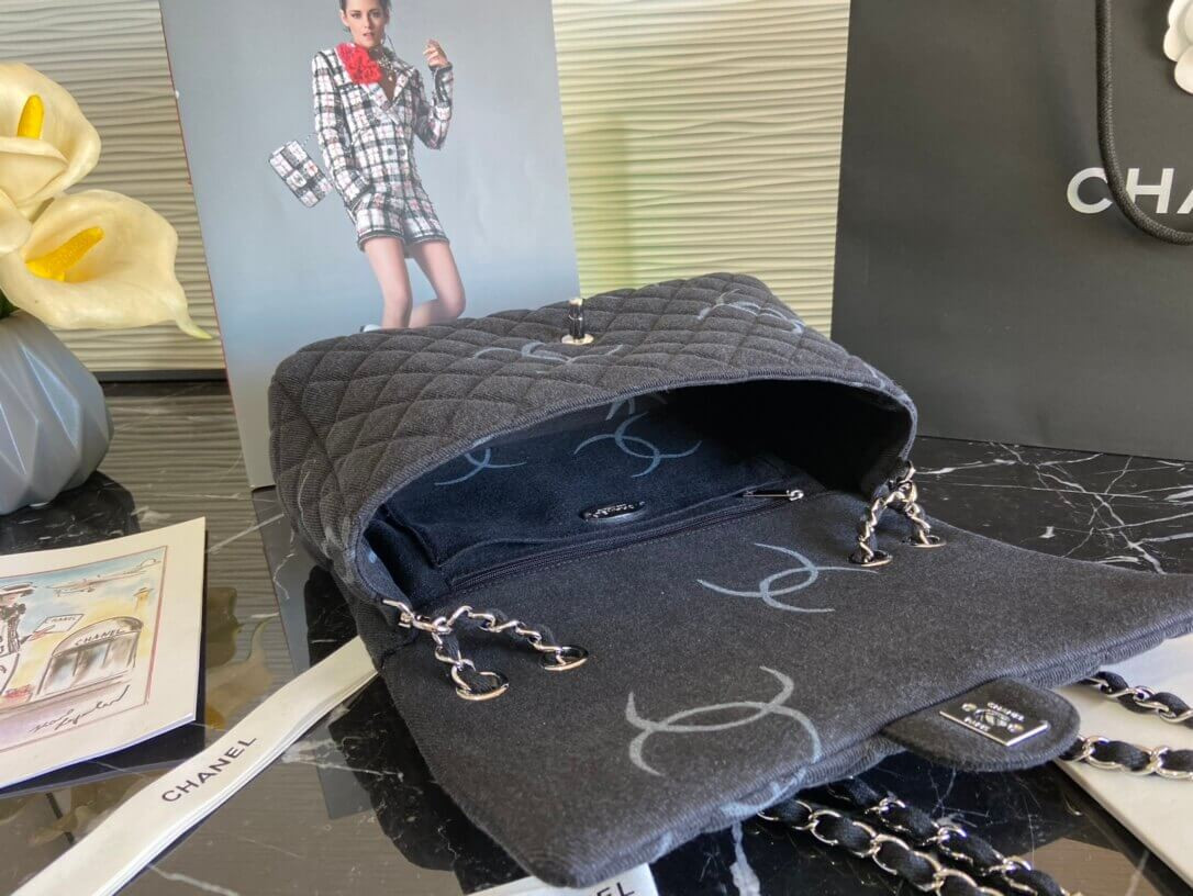 Chanel Denim Classic Flap Jumbo Large Bag AS2072