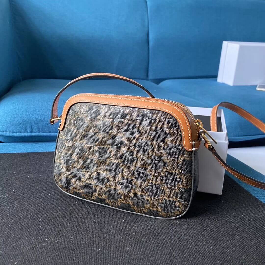 Celine Small Camera Bag In Triomphe Canvas 191522