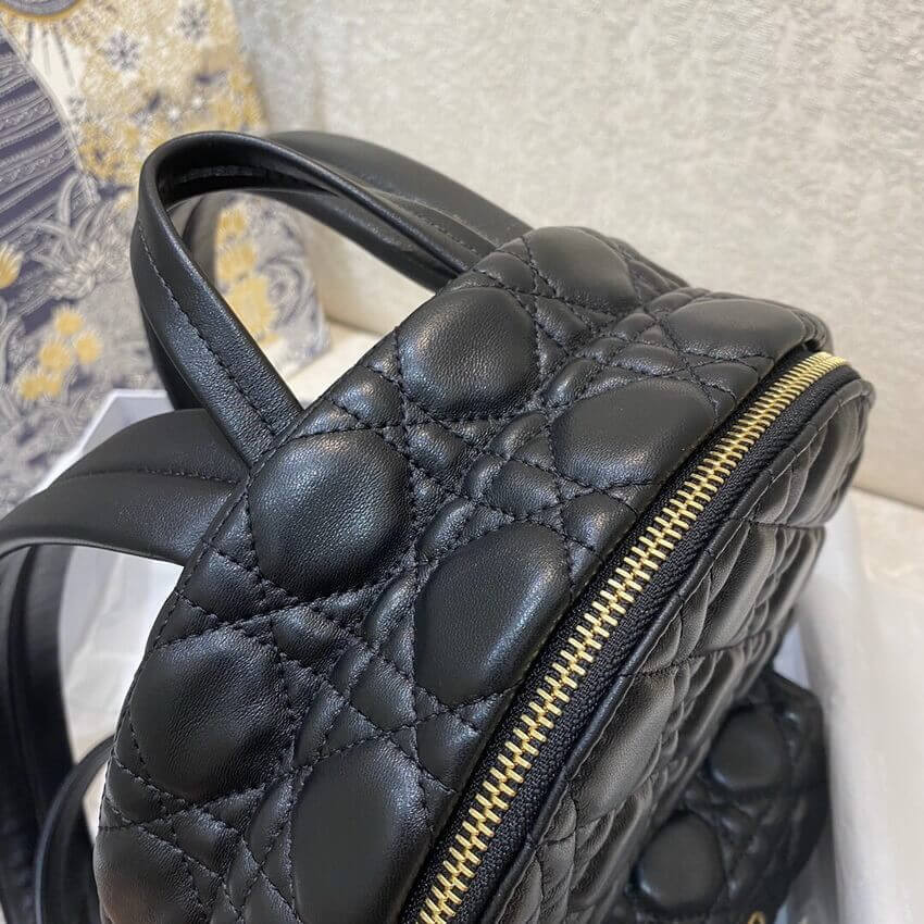 Christian Dior Black Cannage Lambskin Small Backpack M9221