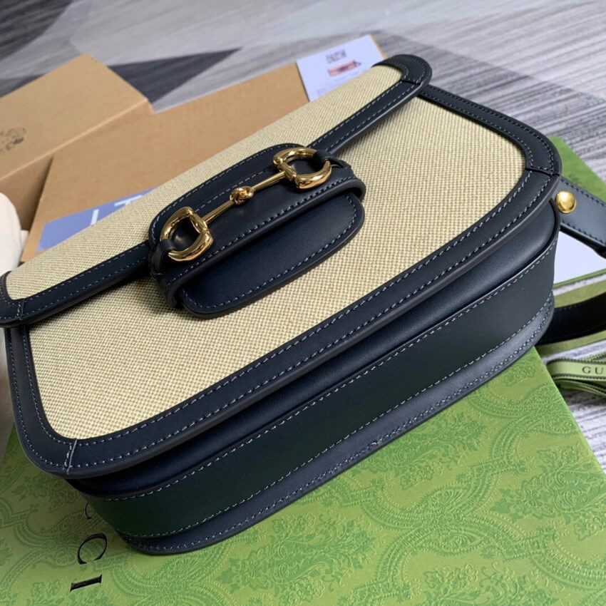 Gucci Horsebit 1955 Small Bag 602204 in Beige Canvas