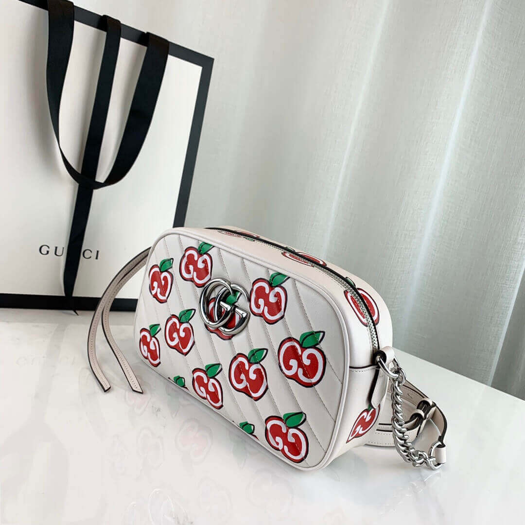 Gucci GG Apple Print GG Marmont Small Shoulder Bag 447632